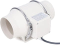129CFM 4 Inch Inline Duct Fan Tube Ventilation Fan Silent Waterproof Vent Exhaust Blower Air Circulation Duct Fan for Kitchen Bathroom Toilet Grow Tent Greenhouses 220 m³/h (4 inch/White)