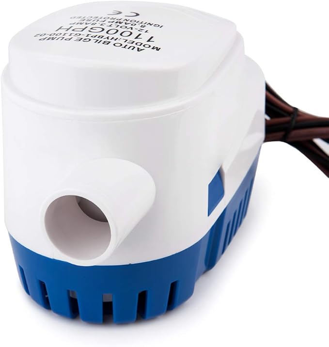 Dontmiss Automatic Submersible Small Boat Bilge Pump 12v Non-polar 1100gph Auto with Float Switch bilge pump for boat(Outlet Diameter：1 1/8")