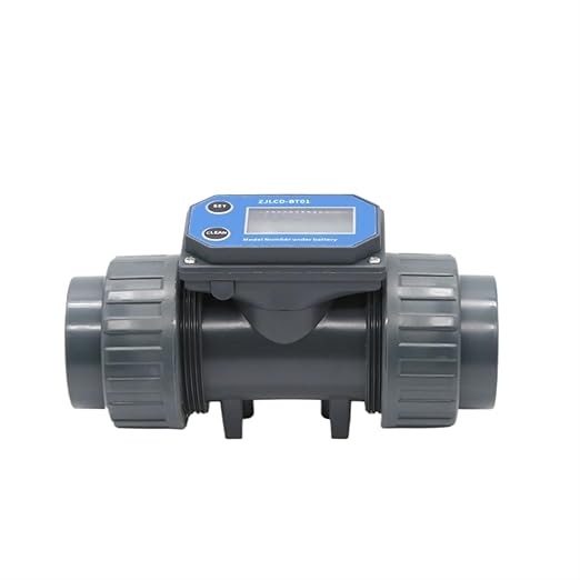 FEYOTH-LCD Display Digital Flow Meter 1inch Electronic LCD Digital Display Flowmeter NPN Flow Meter PVC Pipe Liquid Water for Farm/Garden Irrigation1
