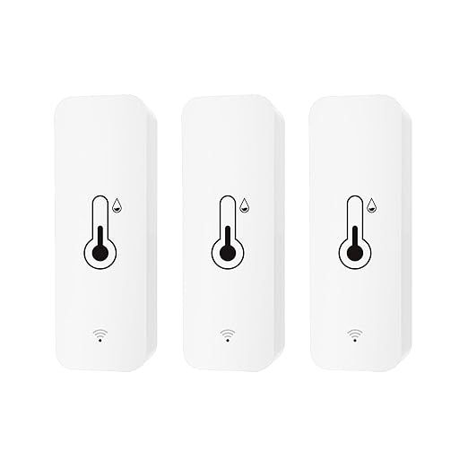 MOES WiFi Humidity Temperature Monitor Smart Hygrometer Thermometer for Remote Monitor and Alert, High Precision Indoor Thermometer with Tuya App, Compatible with Alexa & Google Assistant, 3 Pack