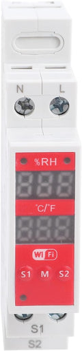 WiFi Temperature Humidity Sensor DIN Rail Mount WALFRONT Smart Switch Real Time Monitoring 24/7 for Incubators Breeding Farms