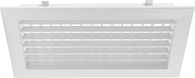 13" x 5" Aluminum Supply & Return Air Grille – Powder-Coated Wall Vent Register Cover with Adjustable Louvers – Flat Duct HVAC Ventilation System Exhaust & Intake Vent with Mounting Clips