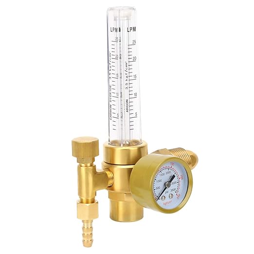 Luocute Argon CO2 Regulator, Reliable and Accurate Flowmeter with CGA580 Adapter and Tube, for Mig Welding Machines