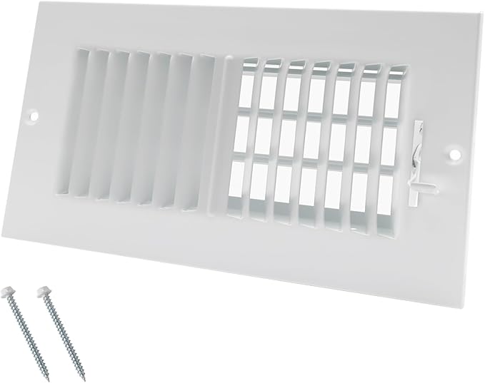 8 x 4 Inch [Duct Opening] Air Vent Covers for Wall or Ceiling - High Airflow 2 Way Steel Ventilation - Adjustable Wall/Ceiling Register, 9-3/4 Inch x 5-3/4 Inch [Overall Dimensions]