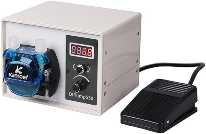 Kamoer DIP 3 Rotors Stepper Motor Peristaltic Pump 24V Small Intelligent Variable Speed High Flow Lab Liquid Dosing Pump 0-452 ml/min BPT Tube 4.8 mm ID x 8 mm OD White