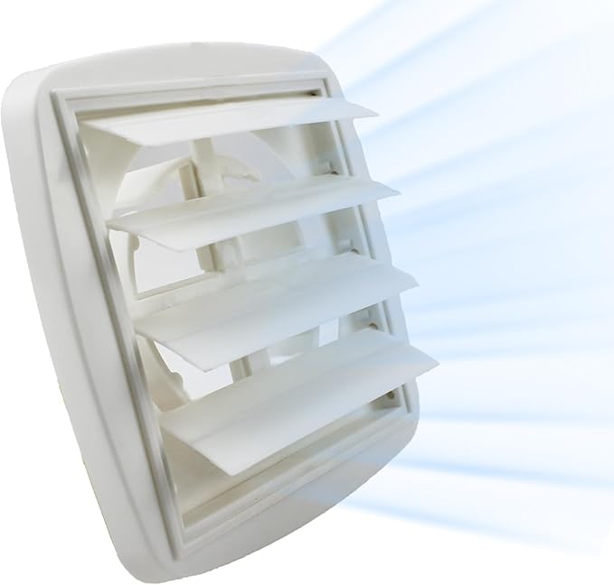 Adjustable Dryer Vent Cover Outside 4'' to 5'' to 6'' Plastic Louvered Dryer Vent Covers for Wall Airflow Vent Dryer Cover with 16 Screws, White(2Packs)