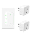 NineLeaf Remote Control Outlet,Wireless Remote Control Outlet Plug,500ft Long Range Wall Mounted Light Switch,15A 1500W for Home and Business,No Wiring,White,1 SW+2 Outlet