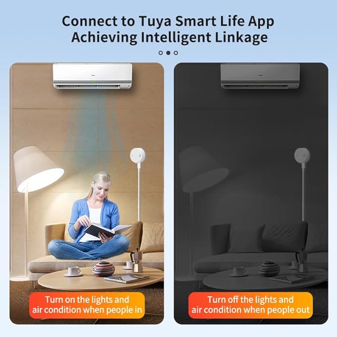 2pcs/lot XiuMii Smart Human Presence Motion Sensor,Tuya Smart Life App Control, 24G Millimeter Radar Detector High Sensing Human Body Exists Sensor Not Compatible with Alexa