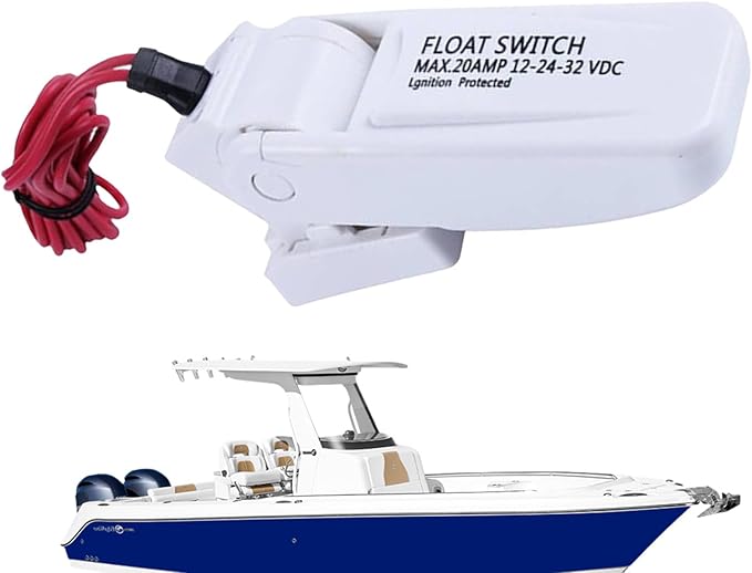 Float Control - Automatic Activation Bilge Pump Button, Waterproof 12V Pump Trigger | Marine Float Button Sensor, Reliable Bilge Pump for Water Quality Control and Boat Use