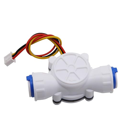 3/8" Quick Connect Water Flow Sensor Food-Grade Switch Hall Effect Flowmeter Fluid Meter Counter 0.3-10L/min (Pack of 2）