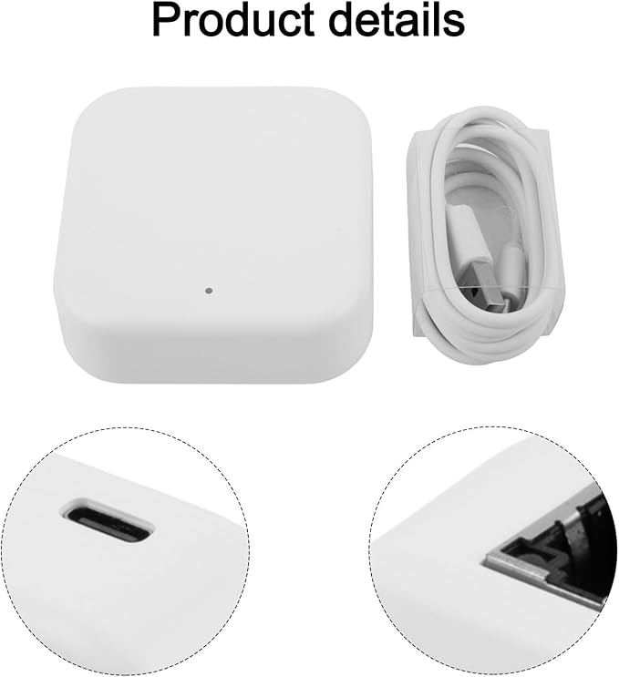 WiFi Gateway-Hub For TTLock App With Remote Control, Real Time Monitoring, Multiple Smart Door Lock Pairing, Compatible With G2 And G3 Models, ABS Housing, White(G3 wired)