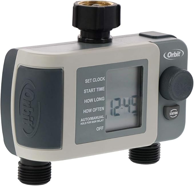 2-Outlet Programmable Hose Faucet Timer