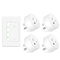 NineLeaf 4 Plug-in Light Switches with 1 Remote, Wireless Remote Control Light Switch with Wall Switch, 15A/1500W, TUV Listed, No Wiring, 500ft RF, Remote Control Outlet for Lamps,Household