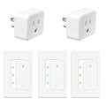 NineLeaf Remote Control Square Outlet Plug Switch, Buckle Design & Removable Wireless Light Switch, No Wiring Needed, 500 ft, 15A/1500W, Programmable, for Household Appliances,3 Switches 2 Outlets