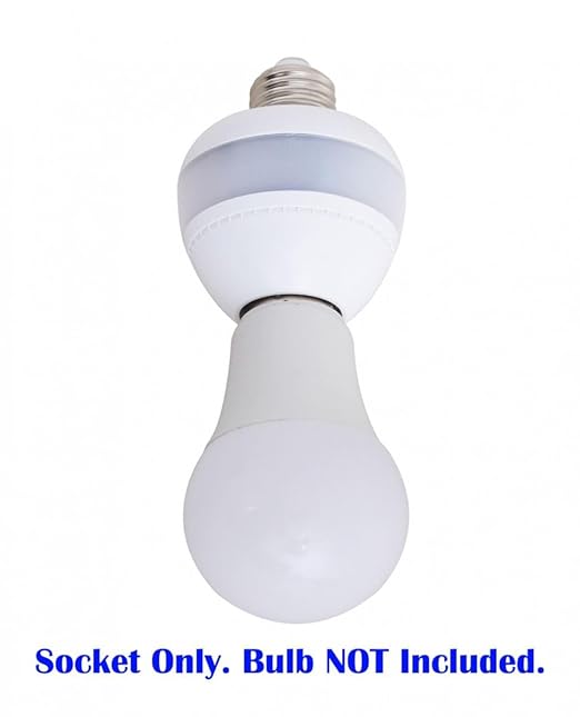eLEDing Motion Sensor Retrofit Light Socket Adapter – Radar Motion Screw Base for LED CFL Incandescent Bulbs, Smart Dusk-to-Dawn Dimmable Control, 360° Detection, 2-Pack (Bulb Not Included)