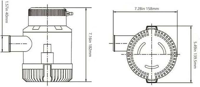 Bilge Pump, ABS Anti Shock Submersible Pump, Rustproof Boats Electric Water Pump, Heavy Duty Bilge Pump for Drainage Provides Power (DC12V 3700GPH)