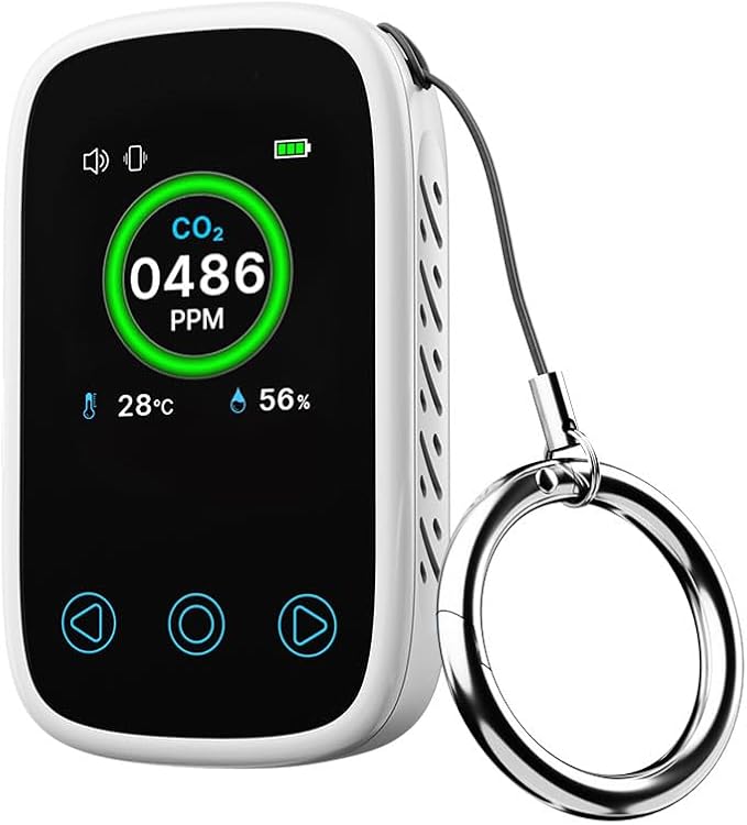 Portable CO2 Monitor CO2 Sensor,3 in 1 CO2 Concentration Monitor for Travel,Camping, Office, School,Home