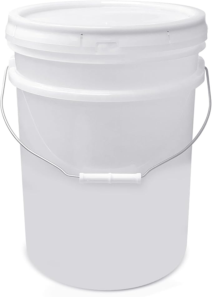 ePackageSupply 5 Gallon Bucket - Food Grade Bucket with Airtight Gasketed Tear Strip Lid, BPA-Free, Heavy-Duty 90 Mil HDPE Plastic Pail, Bulk Storage, Durable Container, Made in USA - Natural, 1 Pack
