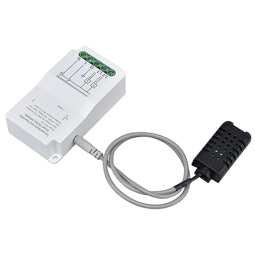 Qiilu Smart Temperature Humidity Switch Module Timing App Remote Control with Probe for Greenhouse for - Humidity Temperature Sensor with App Notification Alert
