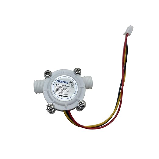 1/4" Water Flow Sensor Food-Grade Switch Hall Effect Flowmeter Fluid Meter Counter 0.3-6L/min (Pack of 2）