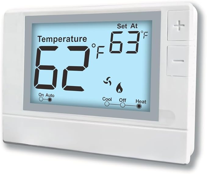 Multi Stage Thermostat for Home Cooling and Heating, 2 Heat/2 Cool, Super Clear Large Display, White Backlit