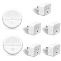 NineLeaf Wireless Motion Sensors Plug, PIR Sensor Outlet with Timer Setting to Auto Turn On/Off, Adjustable Detection Range, 15A/1500W Remote Control Plug for Christmas Lights, Fans(2Sensor 5Plugs)