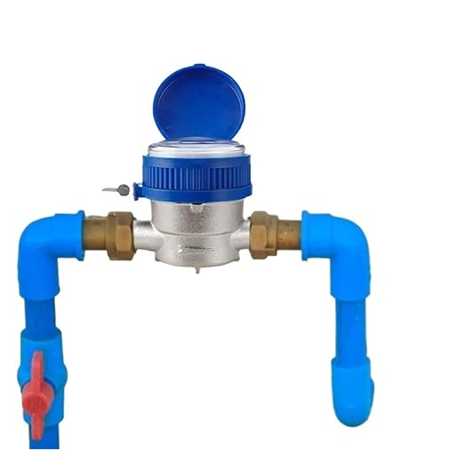 Flow Sensor Meter Digital Pipeline Water Flow Smart Water Meter E-Type Digital Display Pointer Counter Water Meter Flow Measuring Instruments with Copper Fittings
