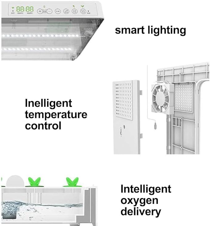 GeRRiT Hydroponics Growing System 30 Pods Indoor Herb Garden Kit with 20W LED Grow Light Automatic Timer Germination Kits 4L Water Tank Smart Garden Planter for Home, Kitchen, Gardening