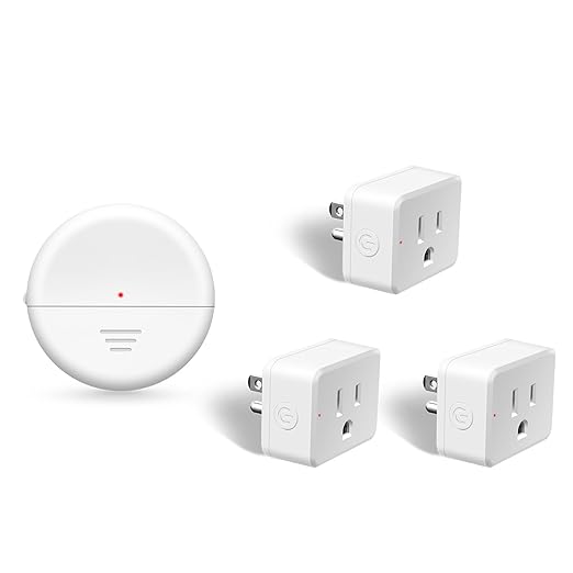 NineLeaf Motion Sensor Outlet, Wireless Motion Activated Plug with Timer & Light Sensor, 262 ft Range, 15A/1500W, Auto On/Off for Lights, Bathroom Fan, Garage, Hallway(1Sensor 3Plugs)