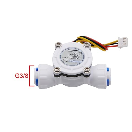 3/8" Quick Connect Water Flow Sensor Food-Grade Switch Hall Effect Flowmeter Fluid Meter Counter 0.3-10L/min