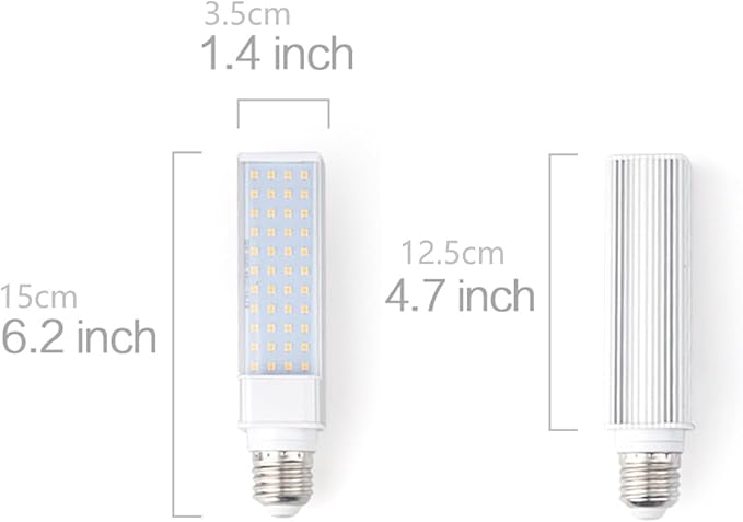 LED Plant Grow Bulbs for Grow Light for Indoor Plants, Sun Light, 44 LEDs of 17W (50W Fluorescent Bulbs Equivalent), 2 Pack (Work on AC110V-220V only)