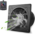 WiseWater 6 Inch Black Exhaust Fan with Variable Speed Controller, 110V Wall Mounted with Backdraft Damper, 353 CFM Low Noise for Kitchen, Bathroom, Garage, Greenhouse, Attic, Farm and Smoking Room