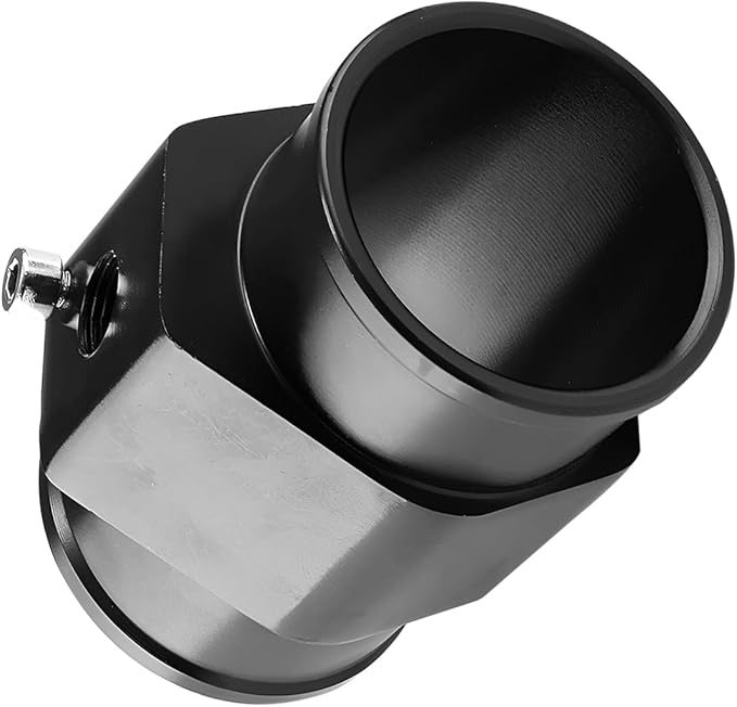 Osilly Car Water Temp Joint Pipe, 26mm Aluminum Automatic Temperature Gauge Adapter with 2 Hose Clamps 1 Screw, Radiator Sensor Connector for Vehicle Meter, DEPO and VDO, Universal Fit