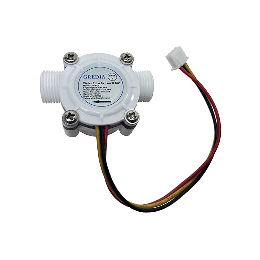 3/8" Water Flow Sensor Food-Grade Switch Hall Effect Flowmeter Fluid Meter Counter 0.3-10L/min