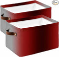Dark Red Grey Black Ombre Storage Bins Cubes Waterproof Cloth Storage Basket,Farmhouse Gradient Minimalist Foldable Storage Bags for Shelf Clothes Storages Organizers with Handles 15x11x9.5 in 2PCS