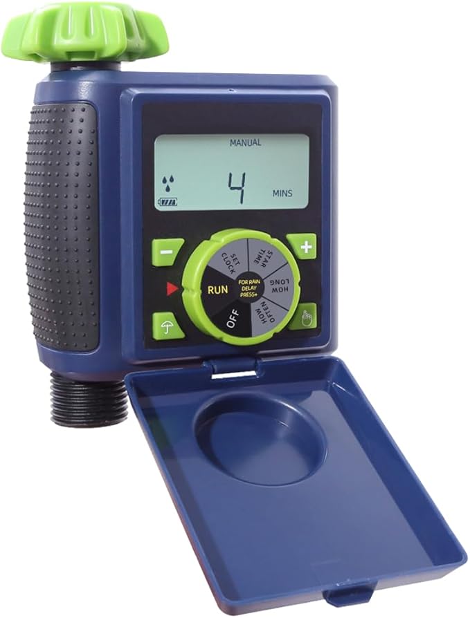 Single Water Timer Garden Irrigation Controller Sprinkler Hose Timer with Big Dial&Large LCD Screen Automatic Electronic Solenoid Valve