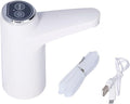 Electric Water Pump USB Rechargeable Smart Water Dispenser with Battery Indicator Quiet Operation for Home Office White Plastic Metal Construction Includes Tube USB Cable
