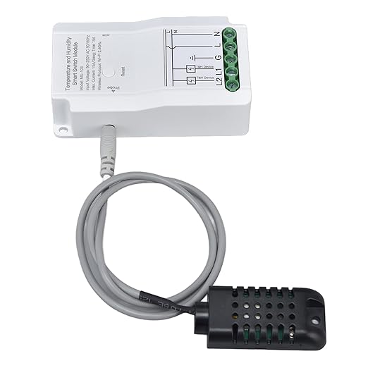 Qiilu Smart Temperature Humidity Switch Module Timing App Remote Control with Probe for Greenhouse for - Humidity Temperature Sensor with App Notification Alert
