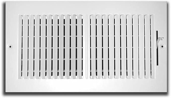 Hartford Ventilation Two Way Wall Vent Cover for 10" x 4" Duct Opening (Item Dim. 11 3/4" x 5 3/4") - Adjustable Flow and Direction Control - for Sidewall or Ceiling - Efficient - Screws Included
