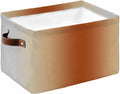 Burnt Orange Grey Ombre Storage Bins Cubes Waterproof Cloth Storage Basket,Farmhouse Gradient Minimalist Foldable Storage Bags for Shelf Clothes Storages Organizers with Handles 15x11x9.5 in 1PCS