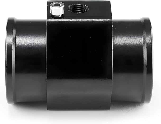Osilly Car Water Temp Joint Pipe, 26mm Aluminum Automatic Temperature Gauge Adapter with 2 Hose Clamps 1 Screw, Radiator Sensor Connector for Vehicle Meter, DEPO and VDO, Universal Fit