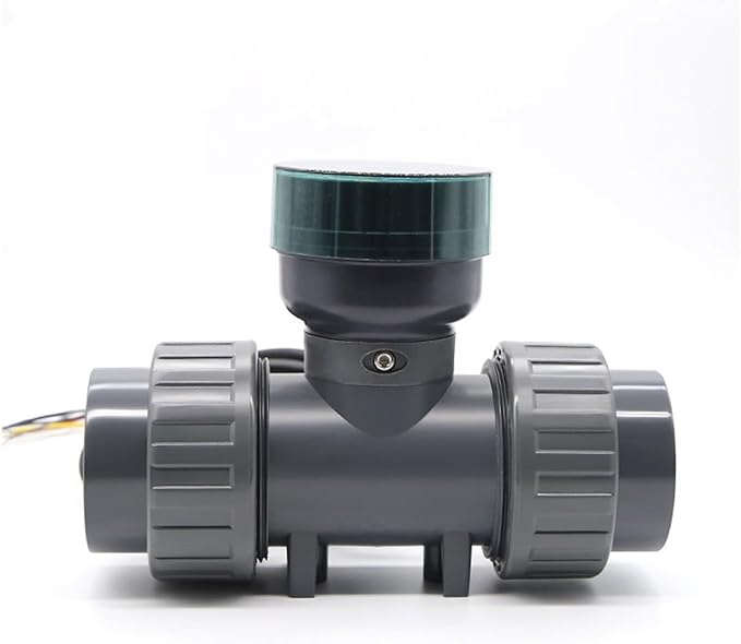 Water Flow Meter, DN25-80 High Precision Smart Digital Display Flowmeter, RS485 LCD Electronic Flowmeter, PVC Flow Sensor for Farm/Garden Irrigation,Gallon, QTS, PTS, L, m³(DN40,LCD Version)