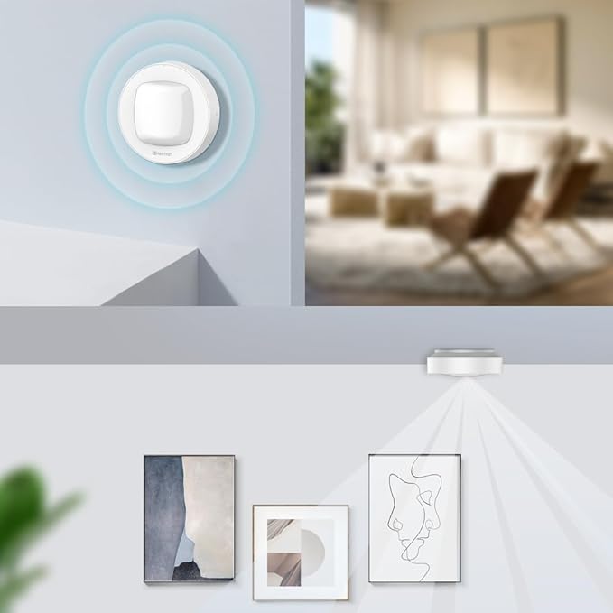 Heiman WiFi Smart Motion Sensor, Wireless Home Security PIR Motion Detector, Real-Time App Notifications and Large Area Detection, Contact Sensor for Tuya App Smart Home Automation
