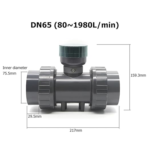 RS485 Digital Display Flow Meter High Precision Smart Electronic Flowmeter UPVC Water Flow Sensor for Farm Garden Irrigation(DN65)