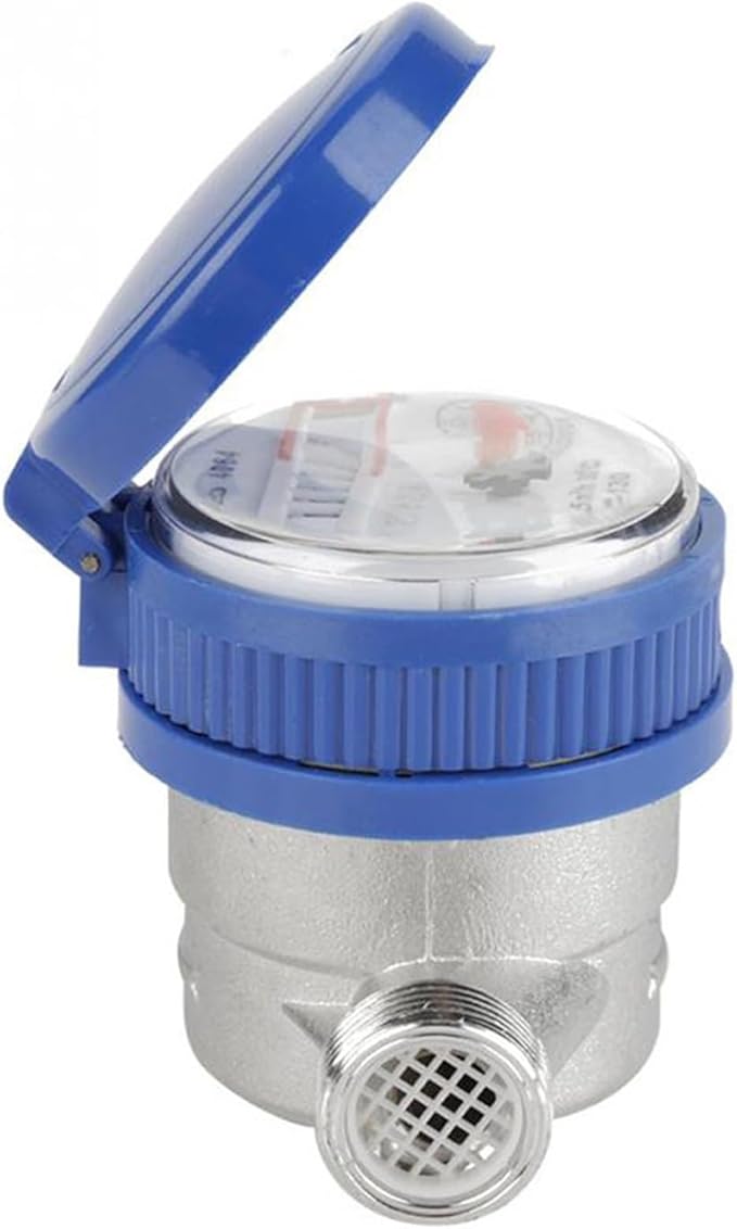 Male Thread Water Flow Sensor Smart Water Meter Digital Display Pointer Flow Measuring Instruments Home Measuring Tools with Copper Fittings