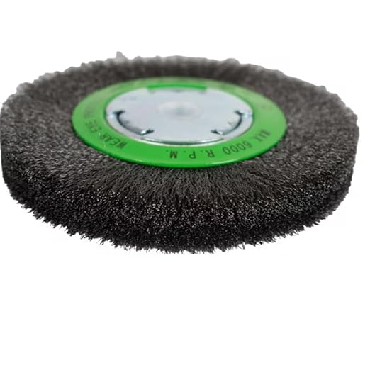 Forney 72751 Wire Bench Wheel Brush, Narrow Face Fine Crimped with 1/2-Inch and 5/8-Inch Arbor, 6-Inch-by-.008-Inch