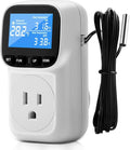 Diymore 1800W Plug in Digital Thermostat Temperature Controller Electric Thermostat Outlet Heating Cooling Control Mode Timer 120V 15A -104 ℉~210 ℉ Greenhouse with Thermostat Pool Thermometer