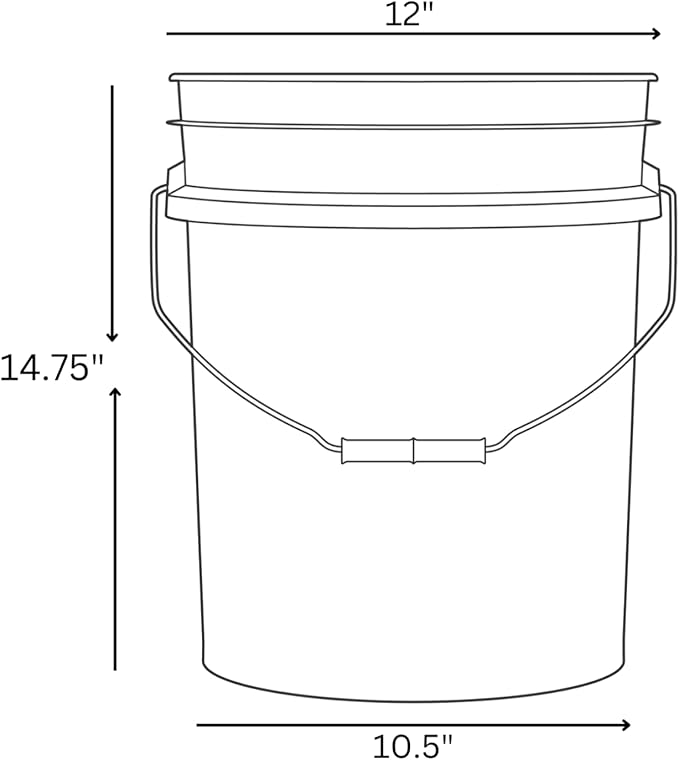 House Naturals 5 Gallon Premium HPDE Plastic Bucket - Made in USA Food Grade Storage Container, BPA Free All Purpose Pail (2, Magenta)