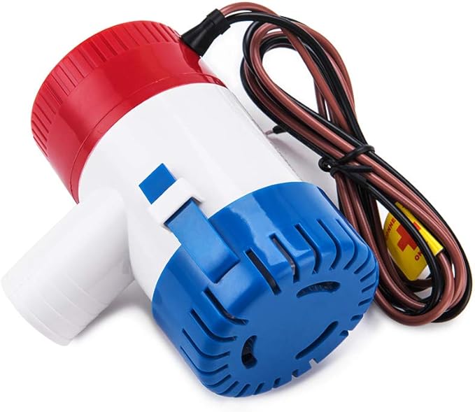 Dontmiss Submersible Boat Bilge Water Pump 12v 1100gph Non-Automatic Marine Electric Bilge Pump for Ponds, Pools, Spas Silent, Boat Caravan RV Submersible