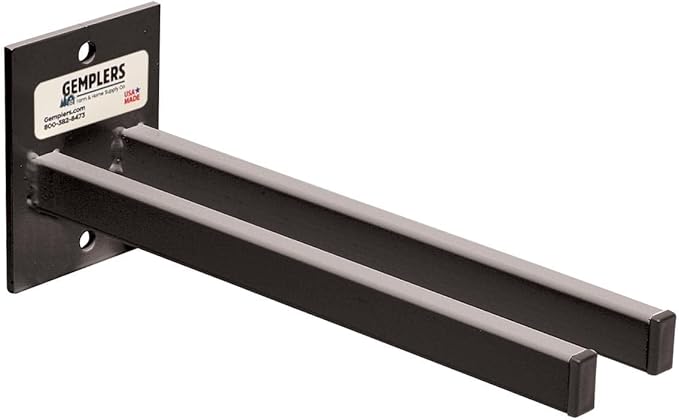 Gempler's Original Tool Rack for Shovels, Spades, Rakes, and Brooms, Steel, 12 in L x 1-1/2 in W x 4-1/2 in H (Black)